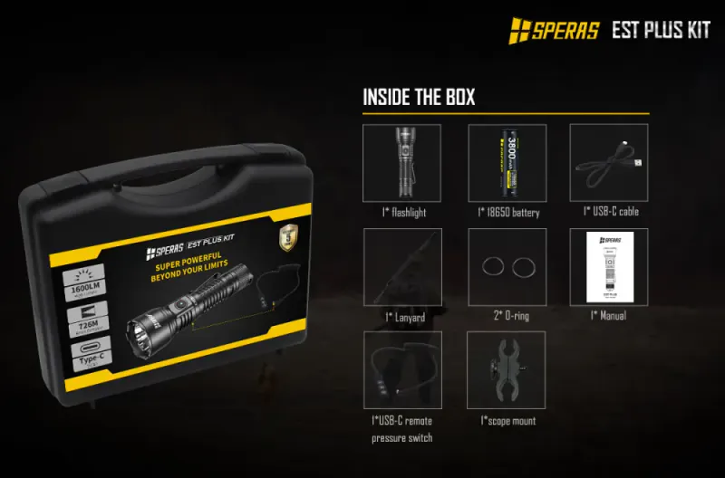 Speras EST PLUS 2100LM Ficklampa Paket